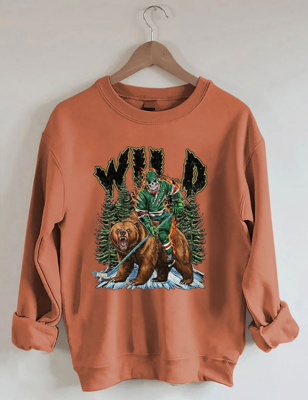 Minnesota Hockey Skull Vintage Sweatshirt
