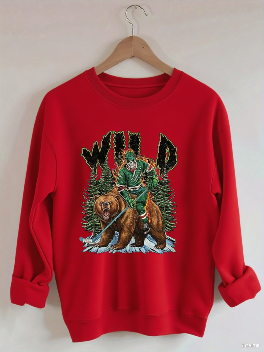 Minnesota Hockey Skull Vintage Sweatshirt