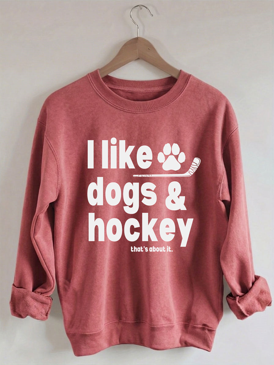 Comfort ColorsI Like Dogs And Hockey Sweatshirt