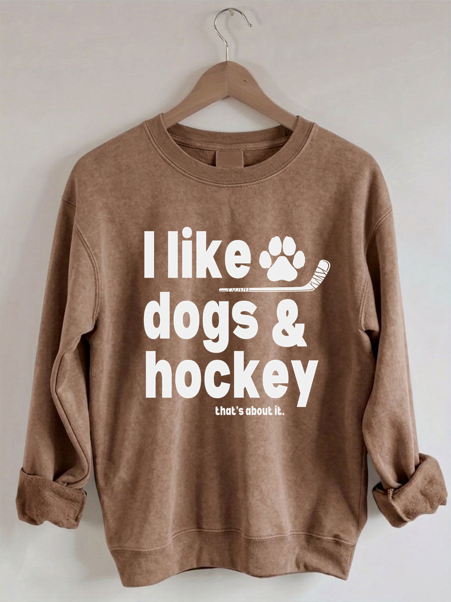 Comfort ColorsI Like Dogs And Hockey Sweatshirt