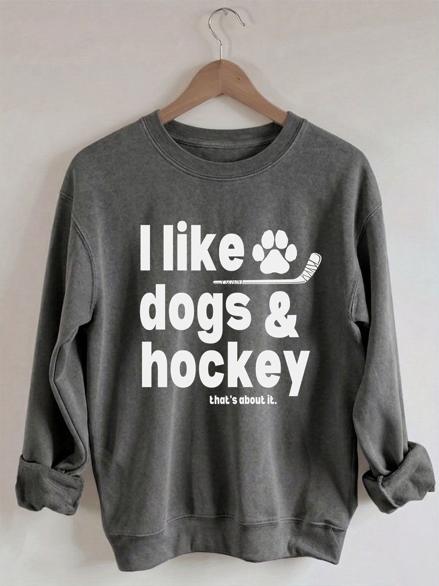 Comfort ColorsI Like Dogs And Hockey Sweatshirt