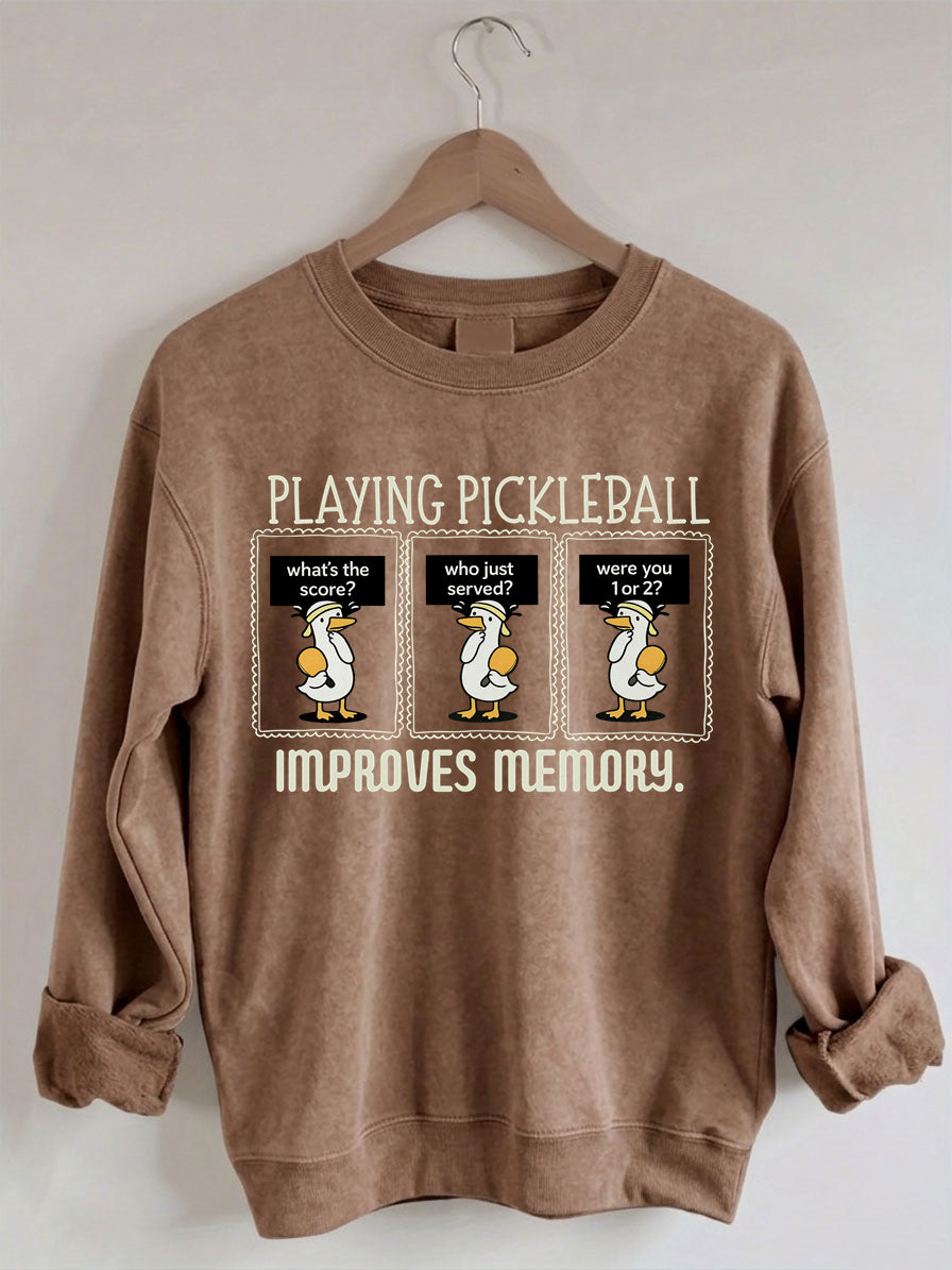 Comfort Colors Playing Pickleball Improves Memory Sweatshirt