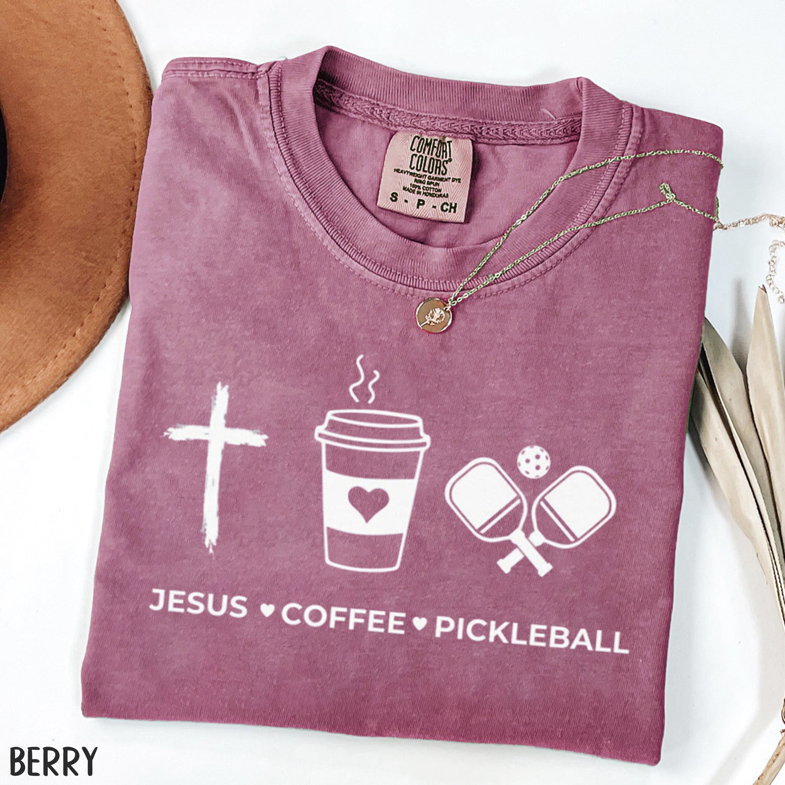 Comfort Colors Jesus Coffee Pickleball T-shirt