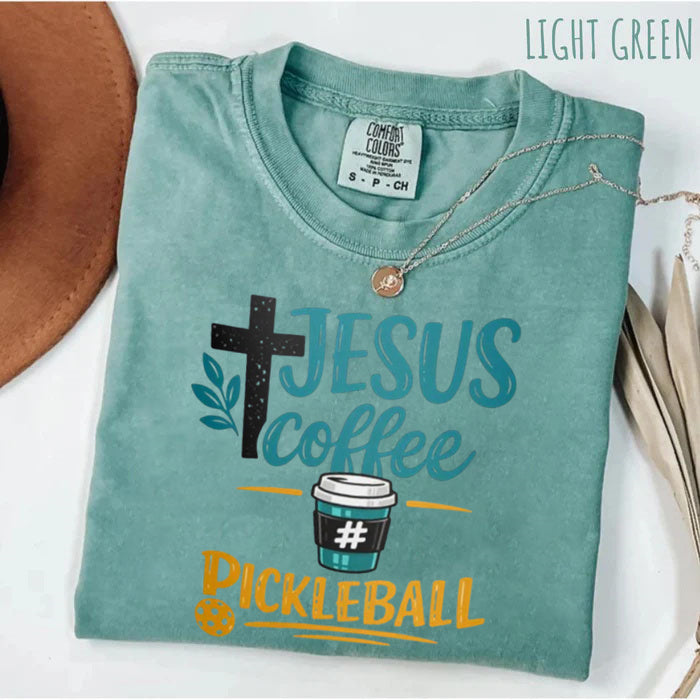 Comfort Colors Jesus Coffee Pickleball T-shirt