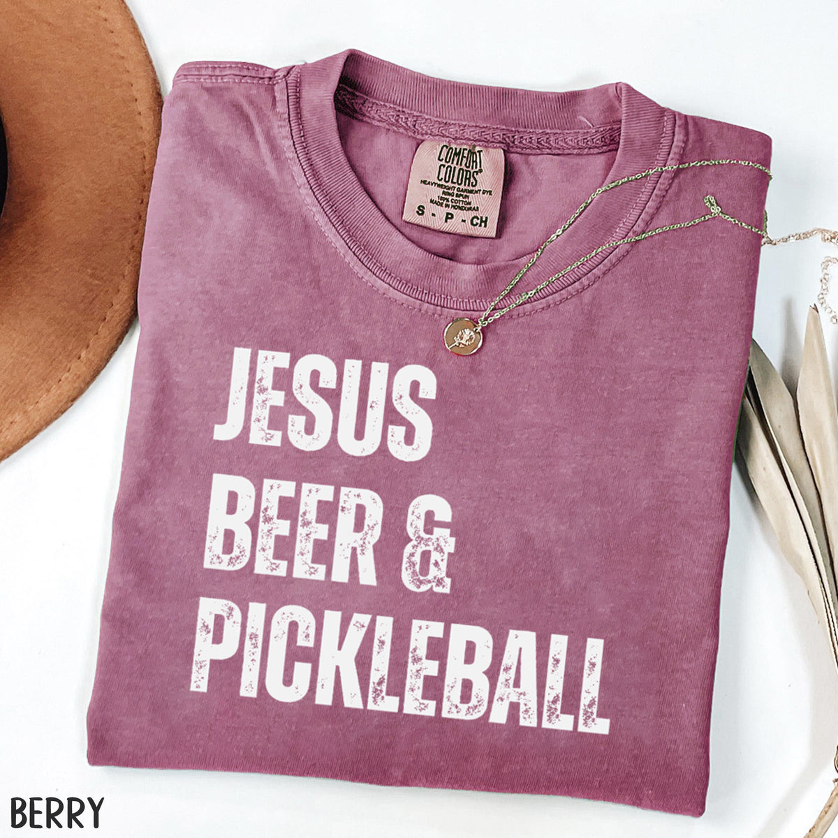 Comfort Colors Jesus Beer & Pickleball T-shirt