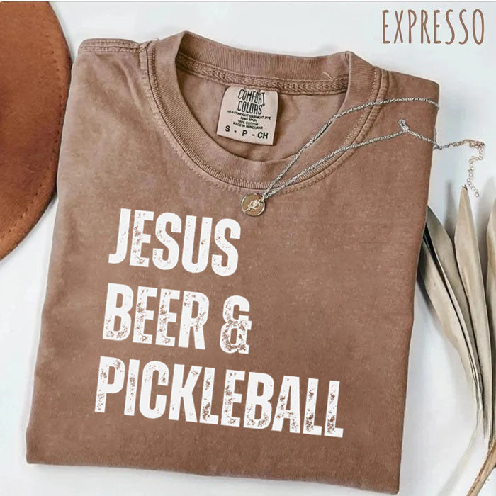 Comfort Colors Jesus Beer & Pickleball T-shirt