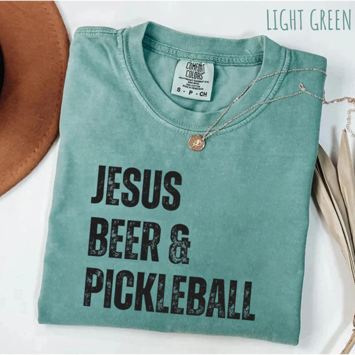 Comfort Colors Jesus Beer & Pickleball T-shirt