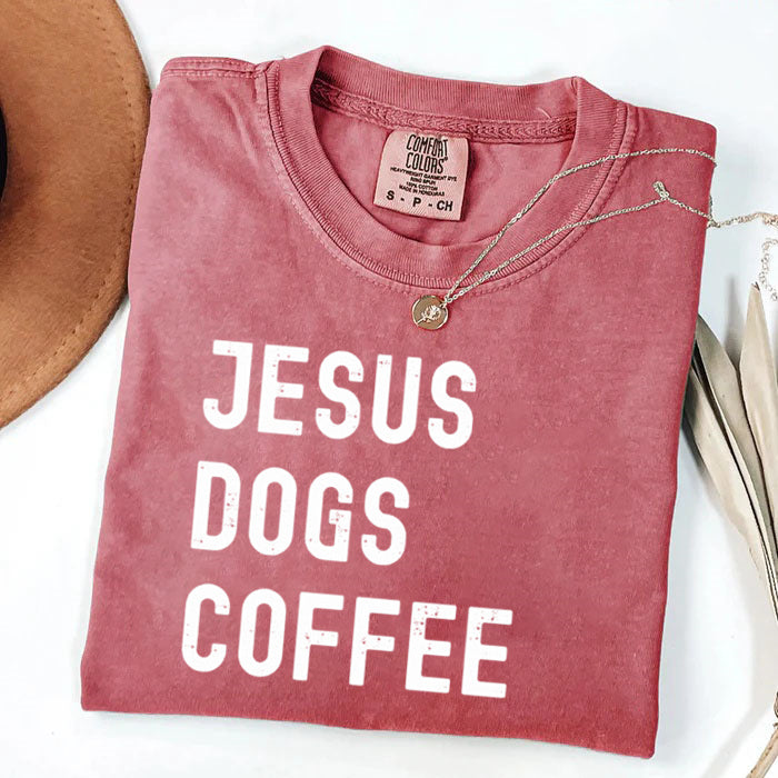 Comfort Colors Jesus Dogs Coffee T-shirt