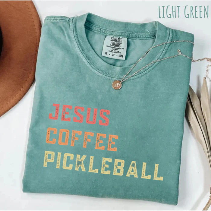 Comfort Colors Jesus Coffee Pickleball T-shirt