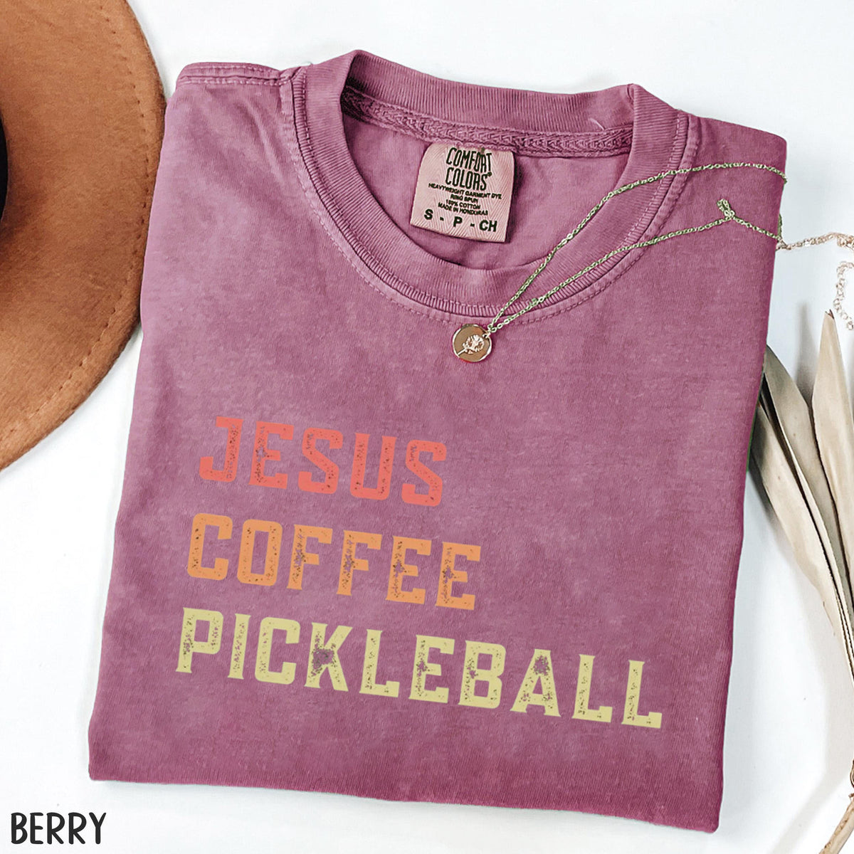 Comfort Colors Jesus Coffee Pickleball T-shirt