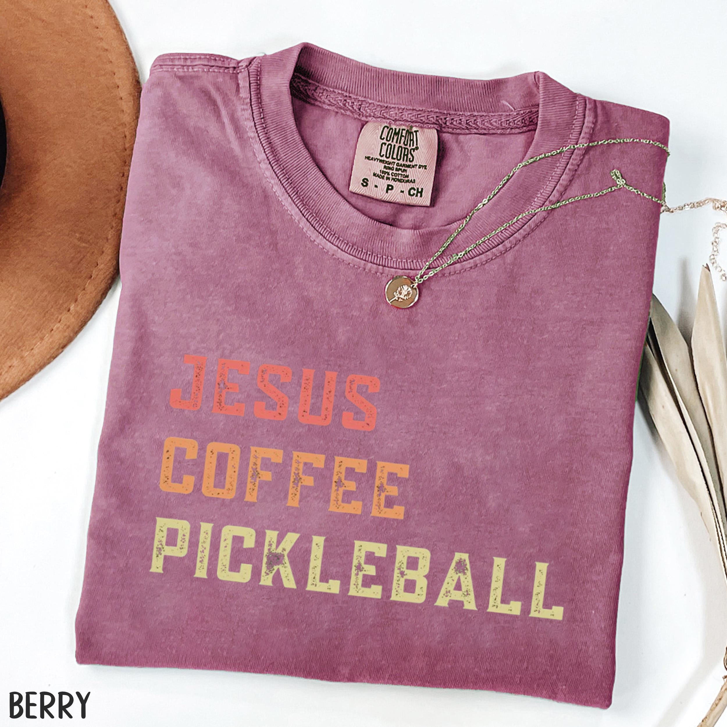 Comfort Colors Jesus Coffee Pickleball T-shirt