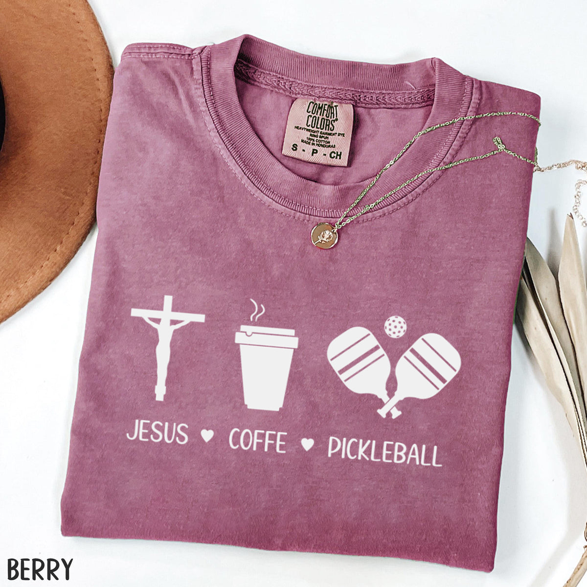 Comfort Colors Jesus Coffee Pickleball T-shirt