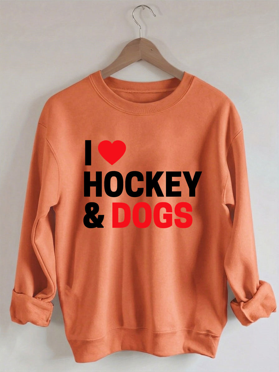 Comfort Colors I Love Hockey & Dogs Sweatshirt