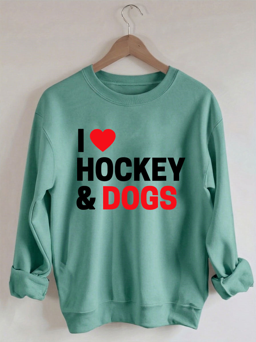 Comfort Colors I Love Hockey & Dogs Sweatshirt