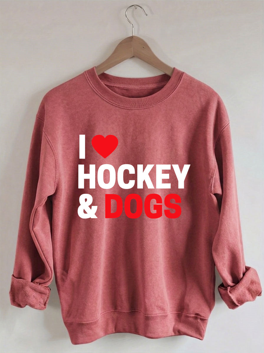 Comfort Colors I Love Hockey & Dogs Sweatshirt
