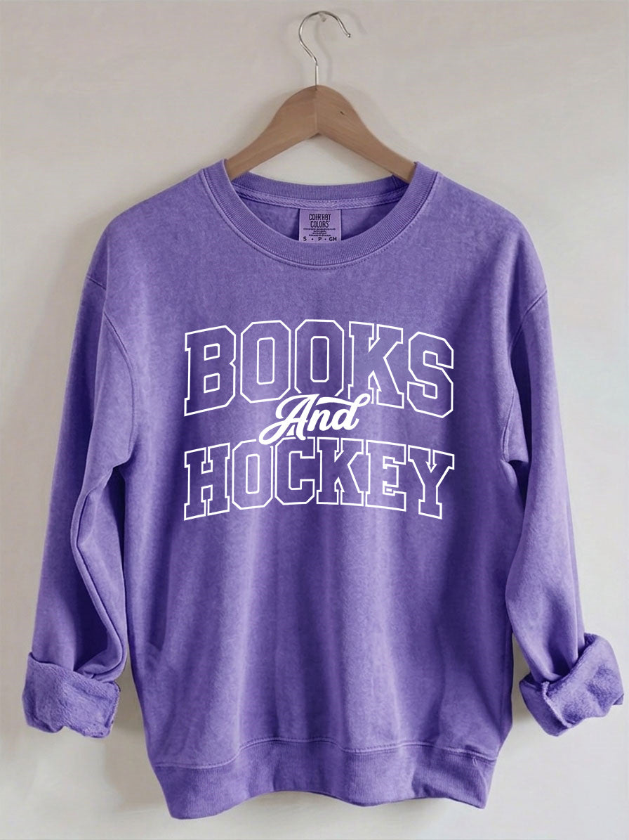 Comfort Colors Books And Hockey Sweatshirt