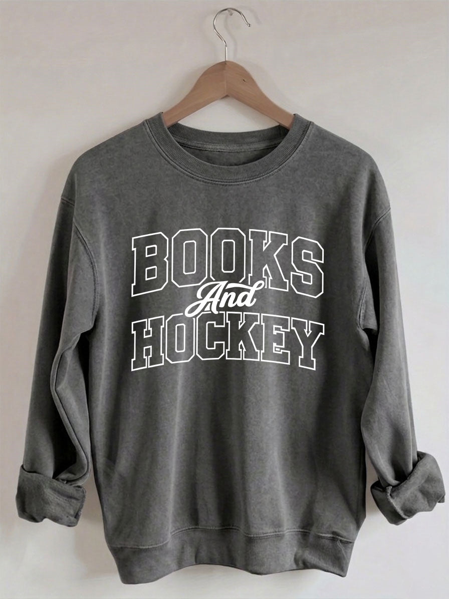 Comfort Colors Books And Hockey Sweatshirt