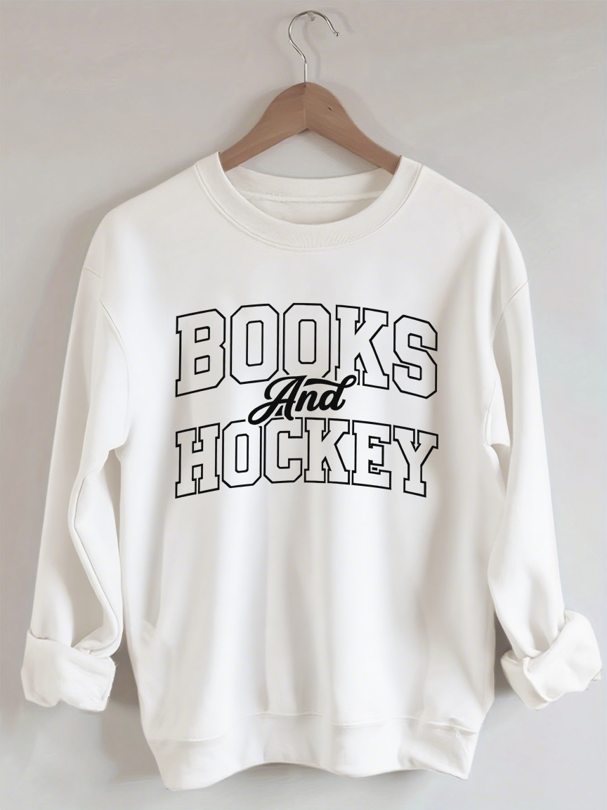 Comfort Colors Books And Hockey Sweatshirt