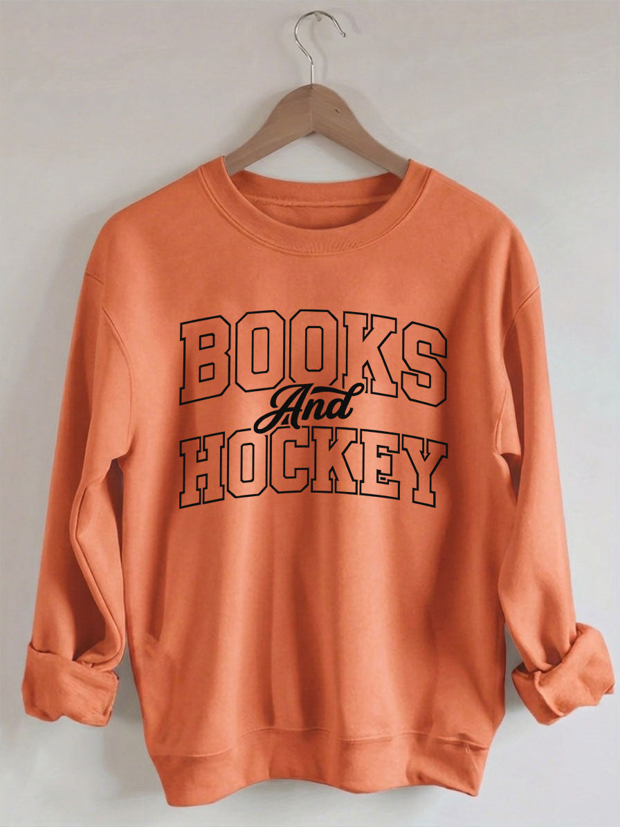 Comfort Colors Books And Hockey Sweatshirt