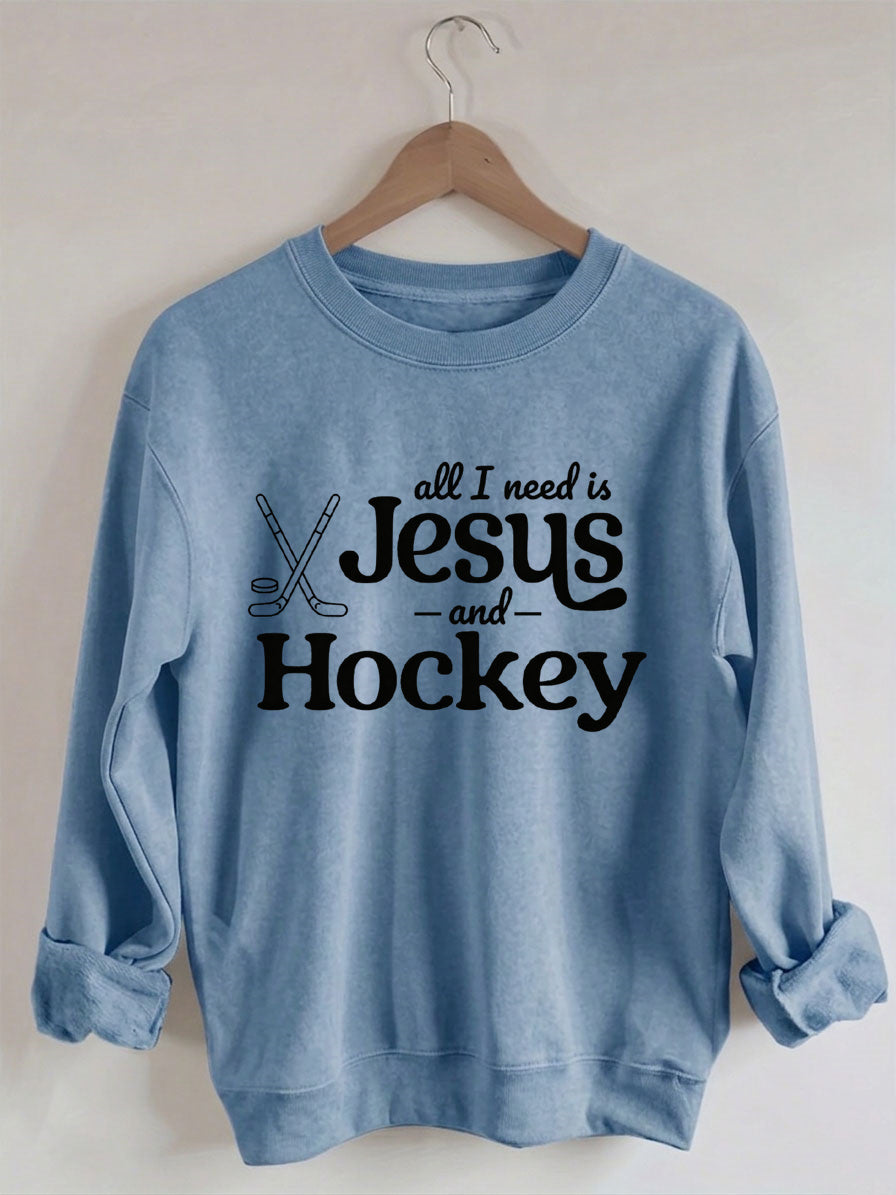 Comfort Colors Comfort Colors All I Need Is Jesus And Hockey Sweatshirt