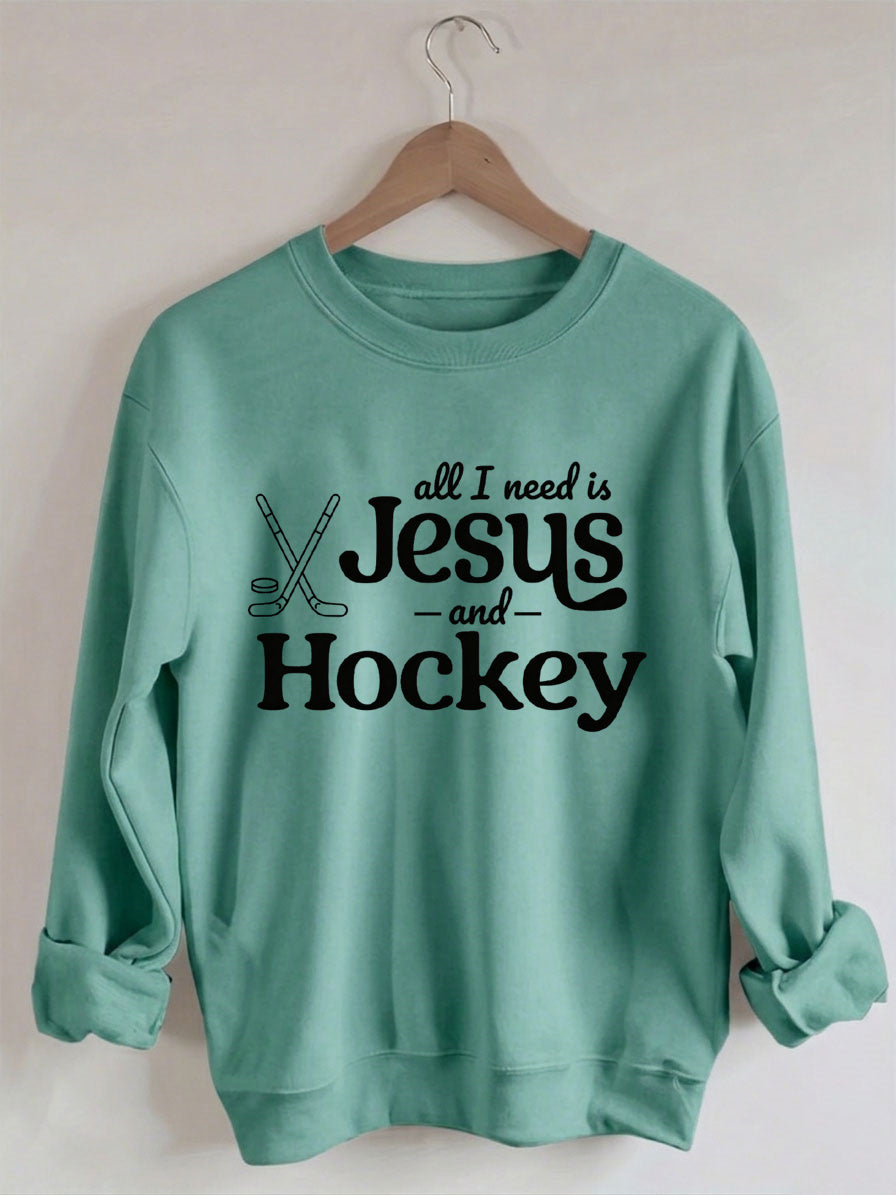 Comfort Colors Comfort Colors All I Need Is Jesus And Hockey Sweatshirt