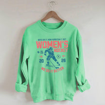 Hockey Lover Merch Feminist Women's Hockey Fan Sweatshirt