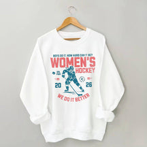 Hockey Lover Merch Feminist Women's Hockey Fan Sweatshirt