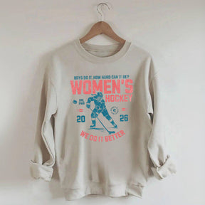 Hockey Lover Merch Feminist Women's Hockey Fan Sweatshirt