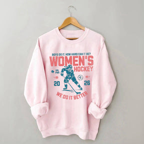 Hockey Lover Merch Feminist Women's Hockey Fan Sweatshirt