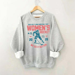 Hockey Lover Merch Feminist Women's Hockey Fan Sweatshirt