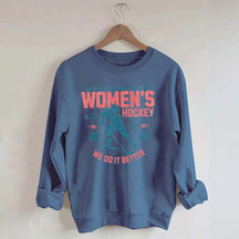 Hockey Lover Merch Feminist Women's Hockey Fan Sweatshirt