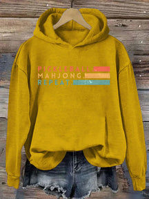 Pickleball Mahjong Repeat Retro Hoodie
