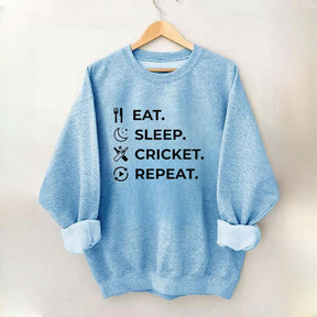 Eat Sleep Cricket Repeat Sweatshirt