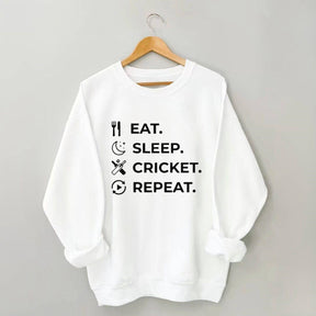 Eat Sleep Cricket Repeat Sweatshirt