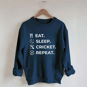 Eat Sleep Cricket Repeat Sweatshirt