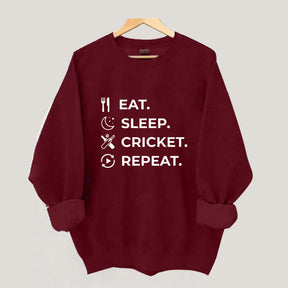 Eat Sleep Cricket Repeat Sweatshirt