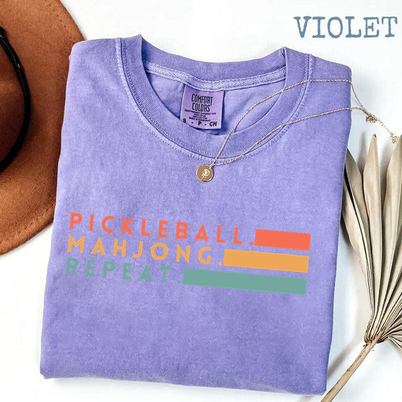 Comfort Colors Pickleball Mahjong Repeat Retro T-Shirt