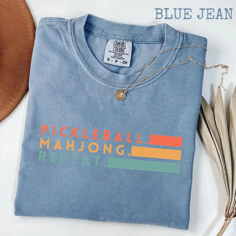 Comfort Colors Pickleball Mahjong Repeat Retro T-Shirt