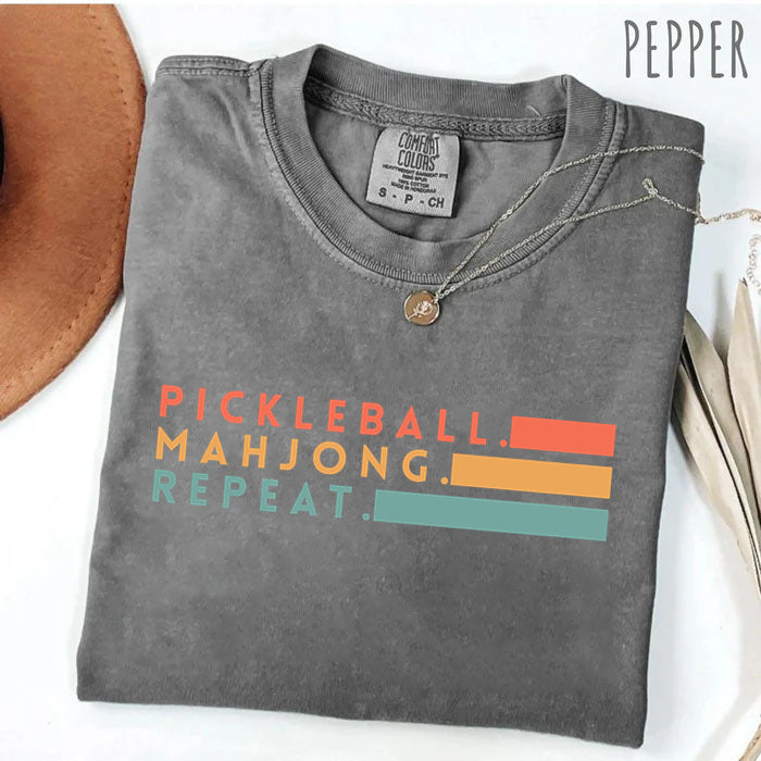 Comfort Colors Pickleball Mahjong Repeat Retro T-Shirt