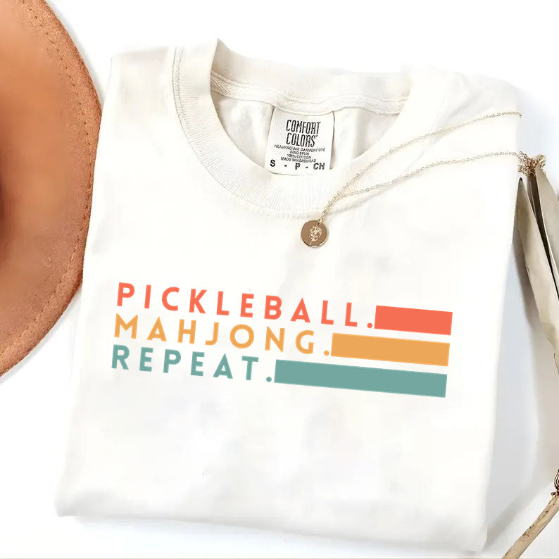 Comfort Colors Pickleball Mahjong Repeat Retro T-Shirt