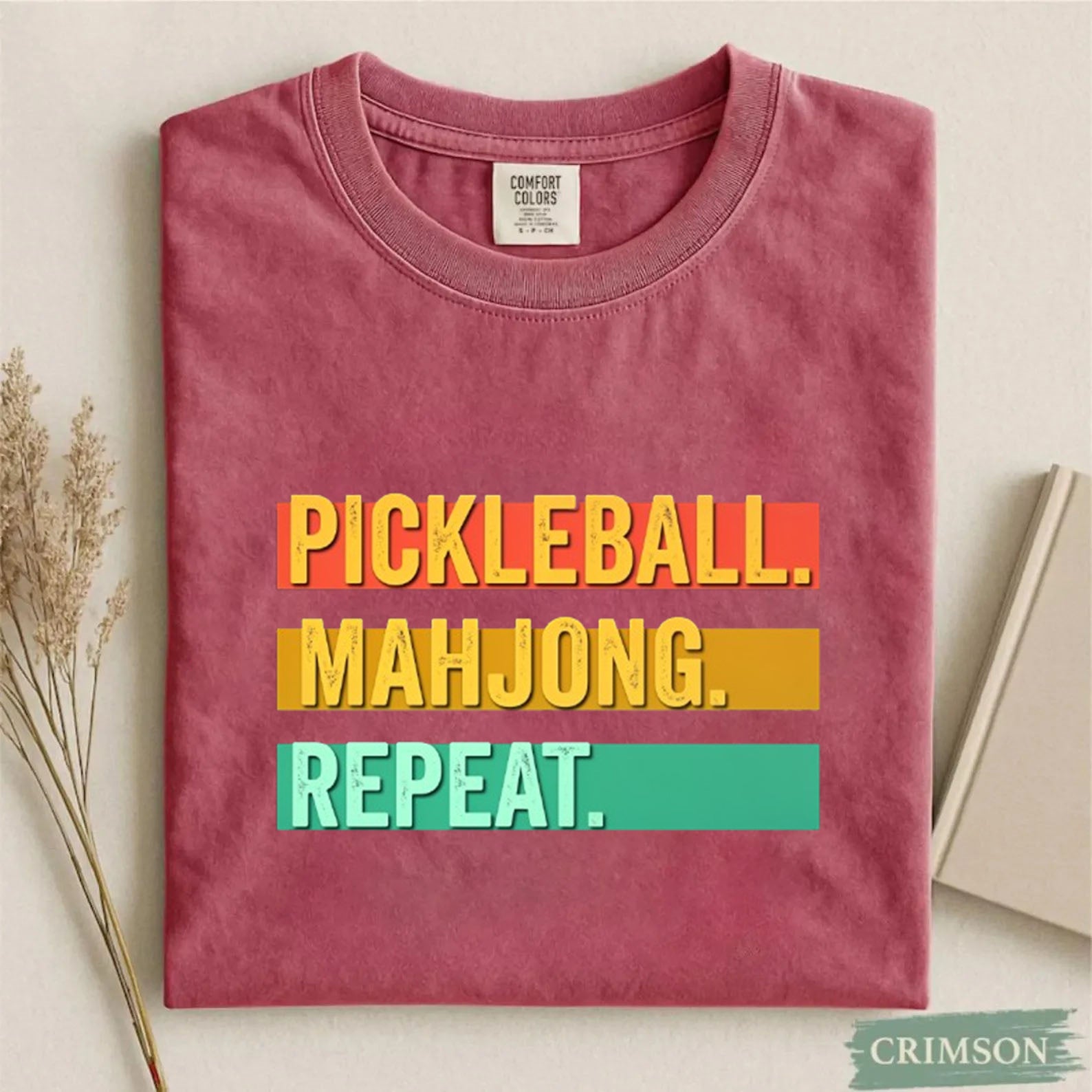 Comfort Colors Pickleball Mahjong Repeat Retro T-Shirt