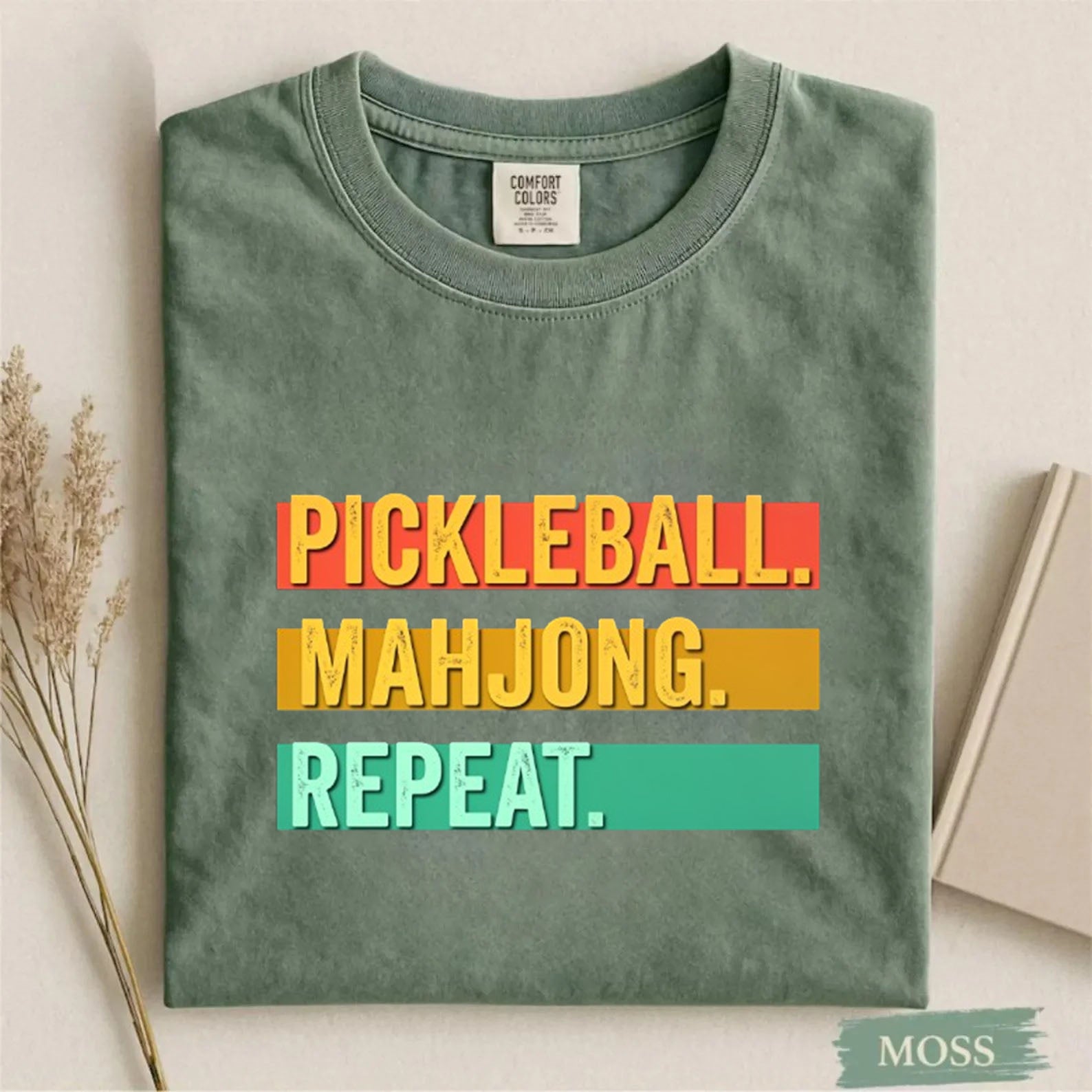 Comfort Colors Pickleball Mahjong Repeat Retro T-Shirt