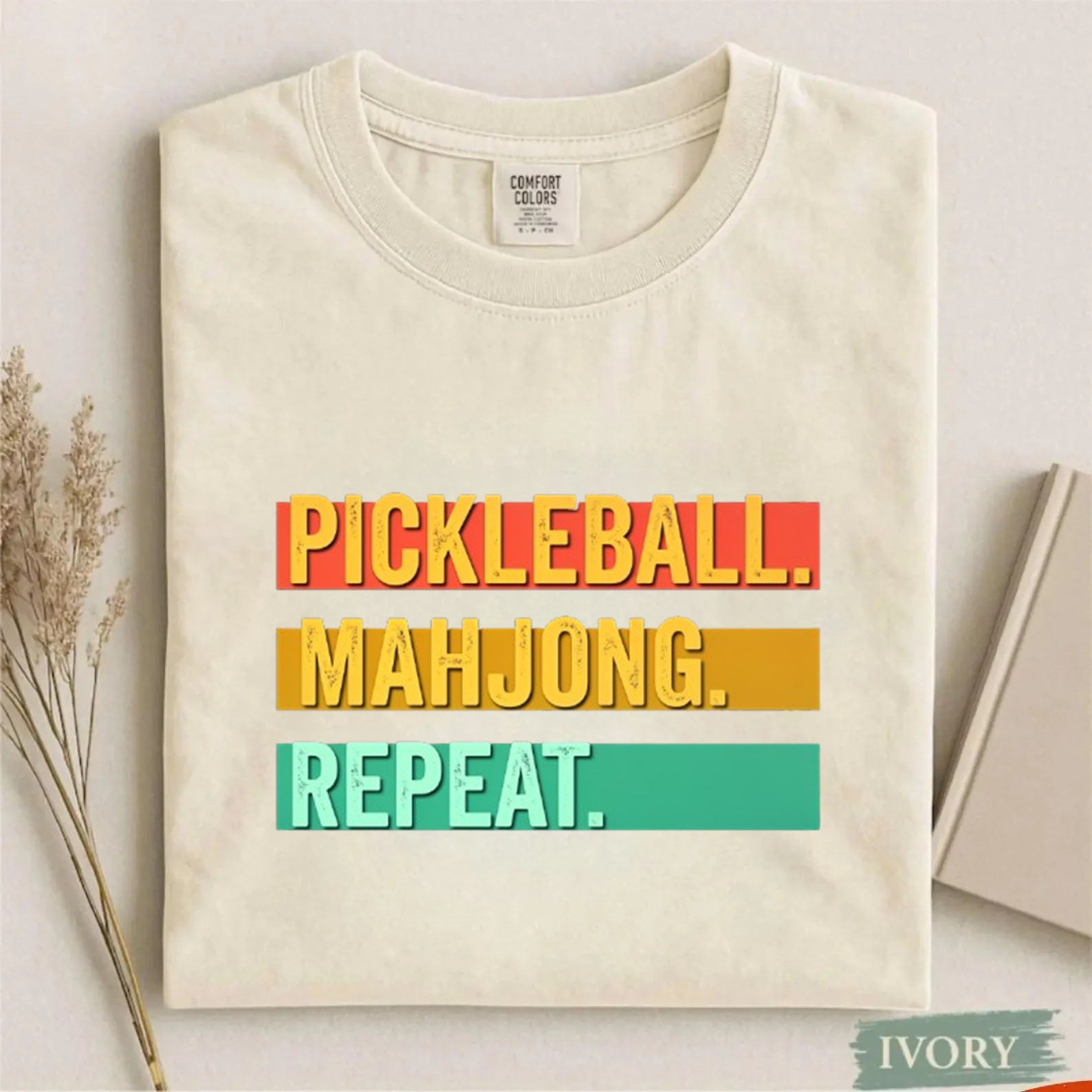 Comfort Colors Pickleball Mahjong Repeat Retro T-Shirt