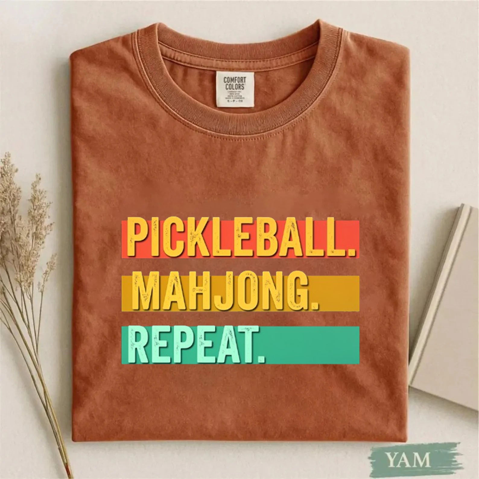 Comfort Colors Pickleball Mahjong Repeat Retro T-Shirt