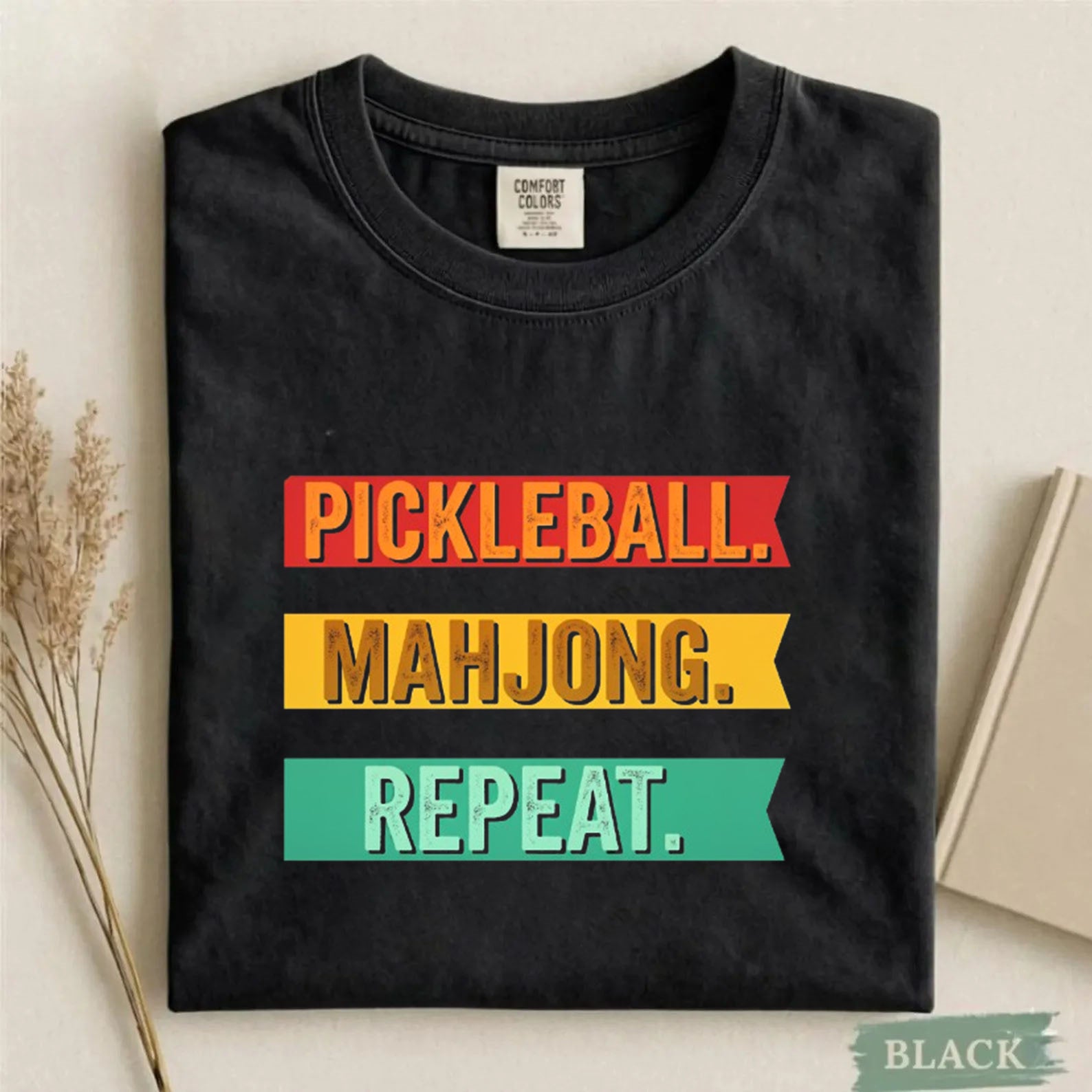 Comfort Colors Pickleball Mahjong Repeat Retro T-Shirt