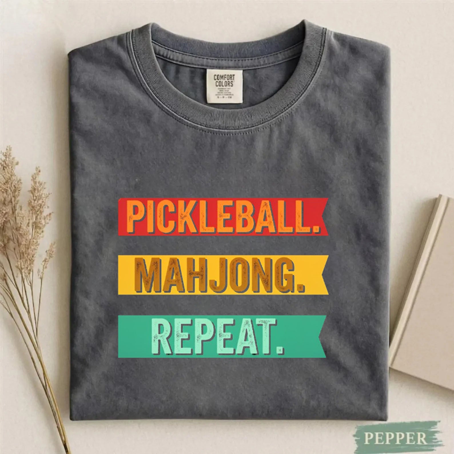 Comfort Colors Pickleball Mahjong Repeat Retro T-Shirt