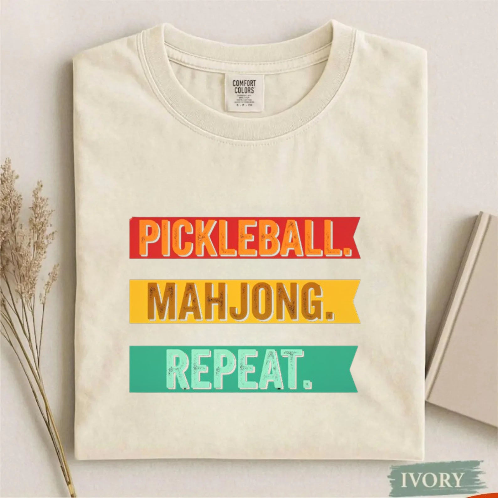 Comfort Colors Pickleball Mahjong Repeat Retro T-Shirt