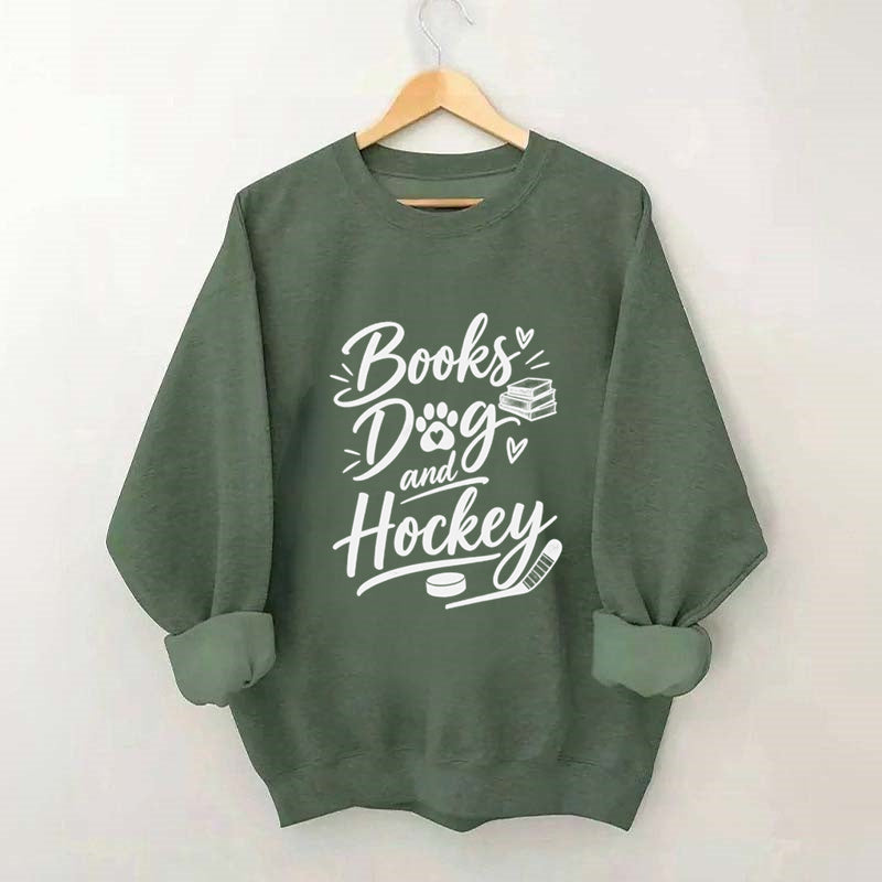 Books Dog and Hockey Sweatshirt