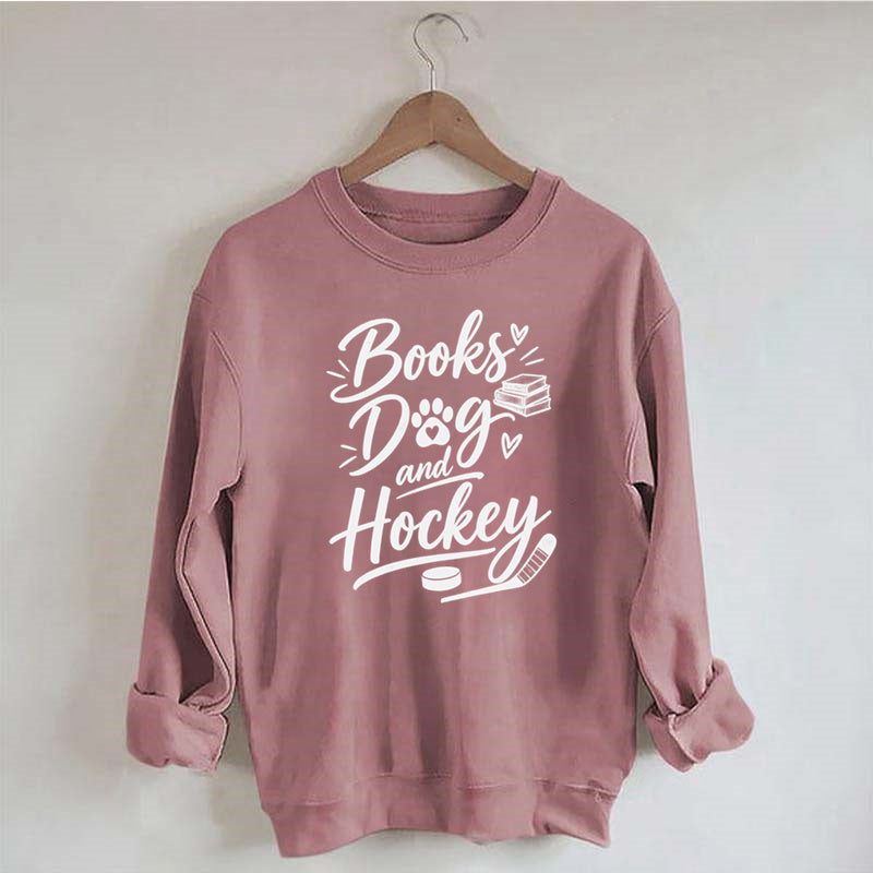 Books Dog and Hockey Sweatshirt