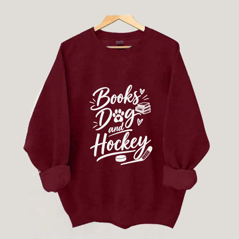 Books Dog and Hockey Sweatshirt